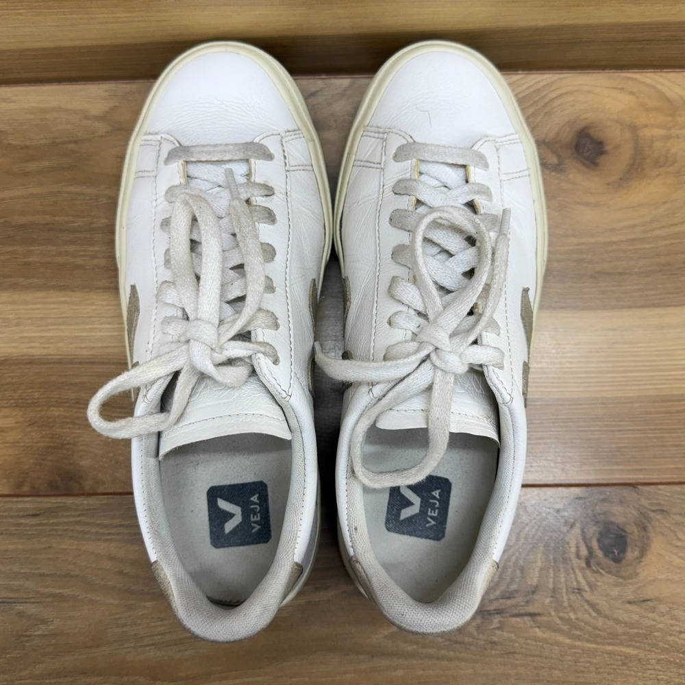 VEJA Camo White Low Top Sneakers Womens 7 EU 38 Walking Casual Shoes - Picture 8 of 11